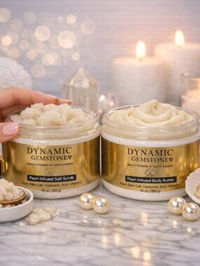 Dynamic Gemstone Pearl‑Infused Bundle | 10 oz Spa Set